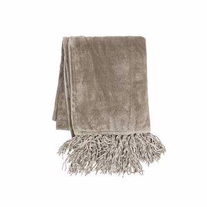 Plaid Micro flanel licht taupe
