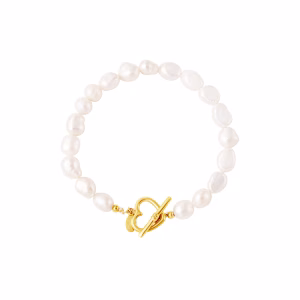 Armband parel hart sluiting