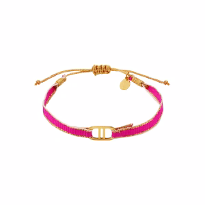 Armband good life stof roze