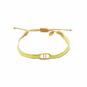 Armband good life stof geel