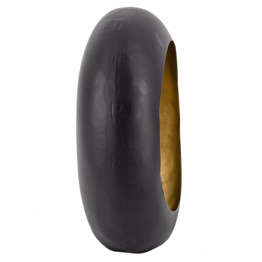 Windlicht Egg Zwart/goud Kolony 3 Windlicht Egg Zwart/goud Kolony - Afbeelding 3