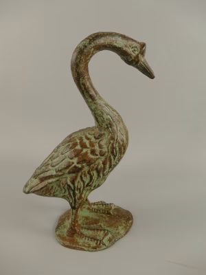 Gietijzeren gans bruin/groen 32