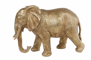 Sculptuur "Olifant" goud polystone