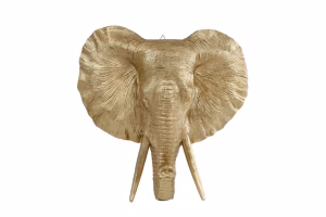 Wandsculptuur "Olifant" goud polystone