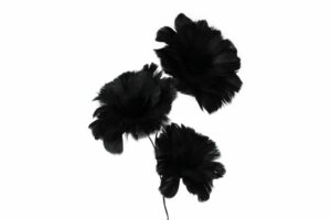 Veren bloemen zwart 75cm