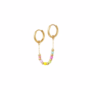 Kleurrijke oorbellen met ketting