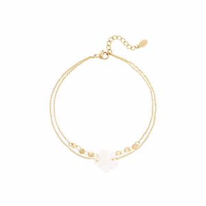 Dubbele armband met bloembedeltje