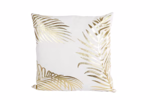 Kussen "Palmblad" wit/goud
