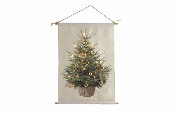 Canvasdoek kerstboom kerstballen goud S 1 Canvasdoek kerstboom kerstballen goud S