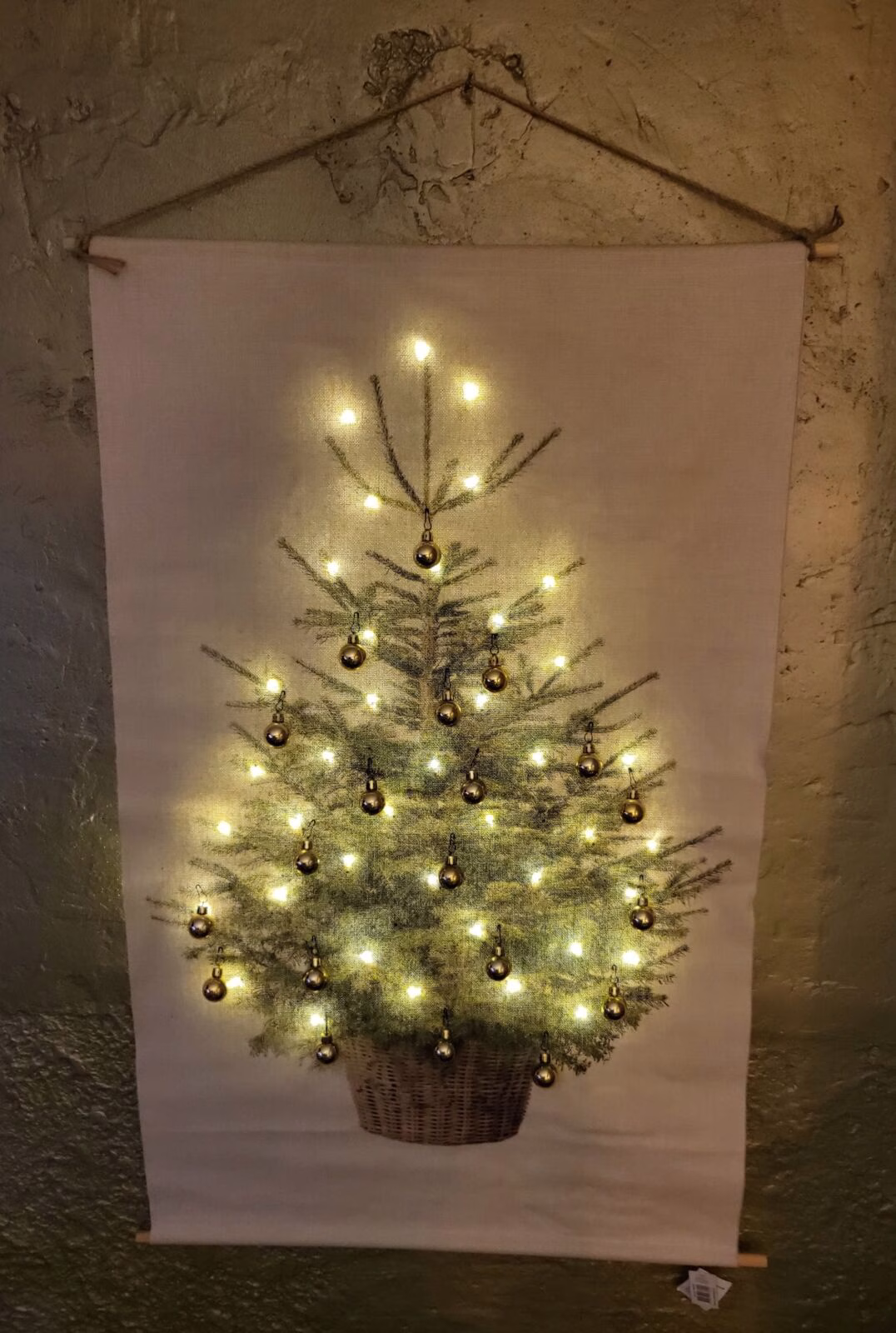 Canvasdoek kerstboom kerstballen goud L 9 Canvasdoek kerstboom kerstballen goud L - Afbeelding 9