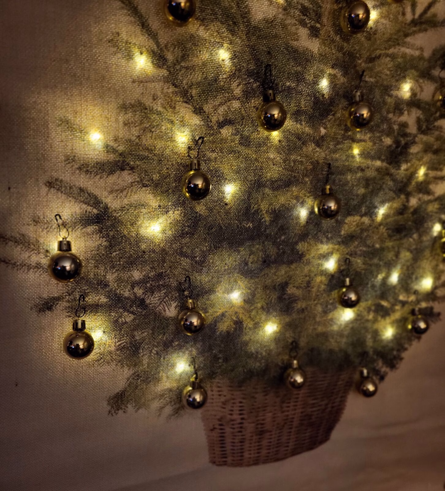 Canvasdoek kerstboom kerstballen goud L 8 Canvasdoek kerstboom kerstballen goud L - Afbeelding 8