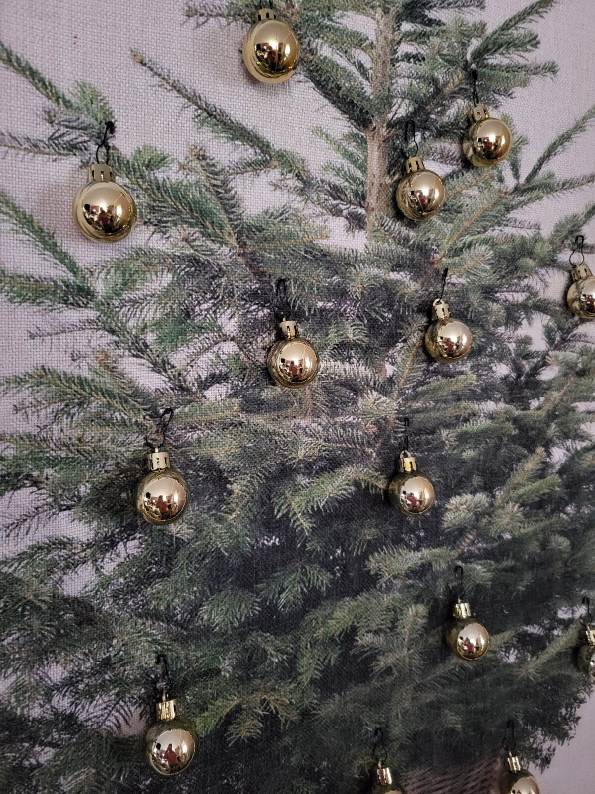 Canvasdoek kerstboom kerstballen goud L 6 Canvasdoek kerstboom kerstballen goud L - Afbeelding 6