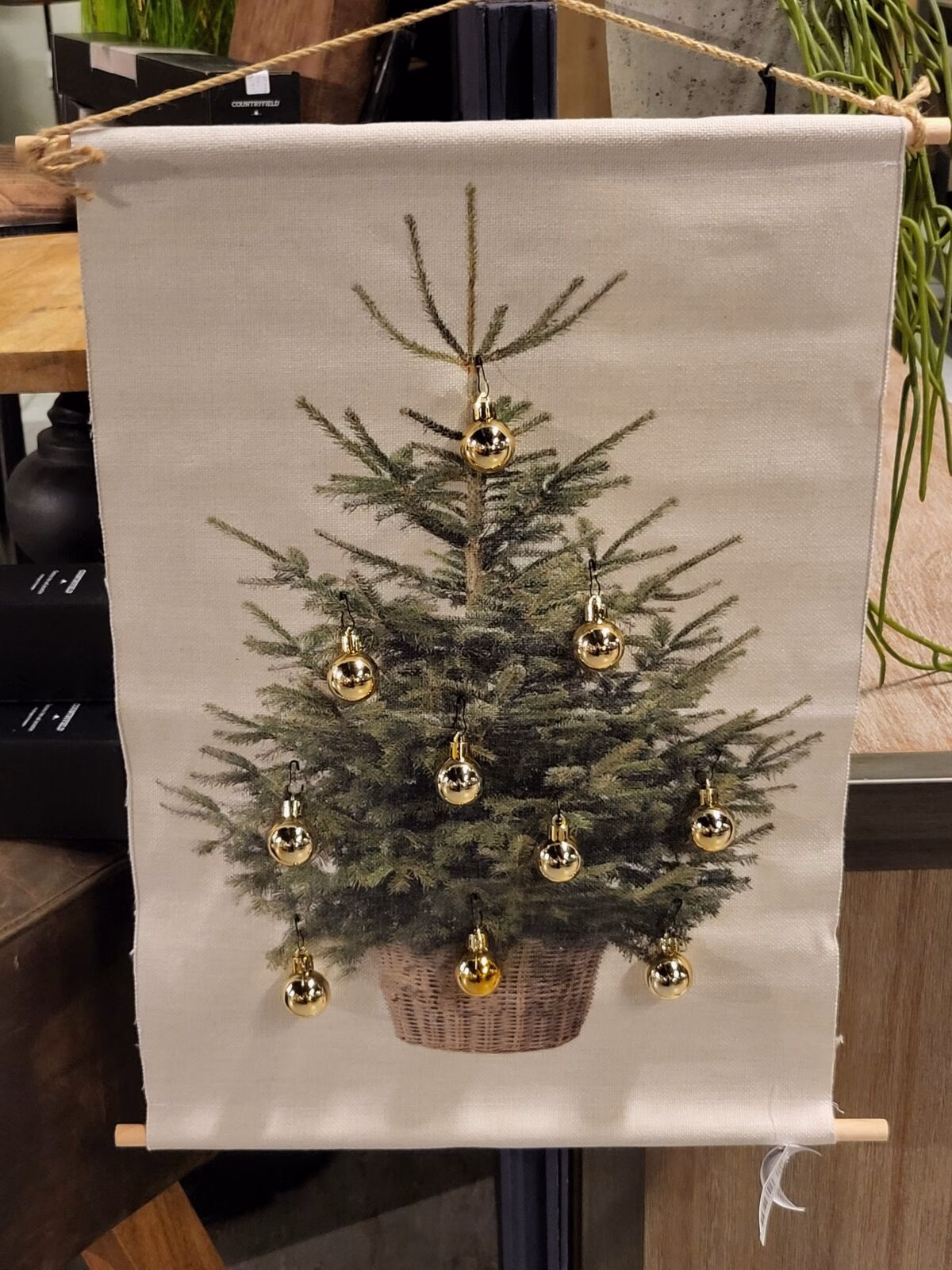 Canvasdoek kerstboom kerstballen goud L 5 Canvasdoek kerstboom kerstballen goud L - Afbeelding 5