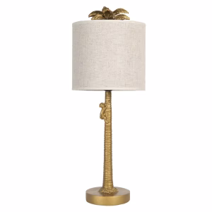 Tafellamp aap goudkleurig beige