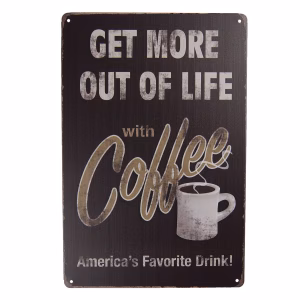 Wandbord reclamebord coffee.