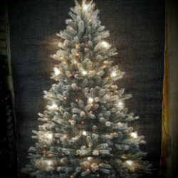Kerstboom ledverlichting  canvasdoek antraciet