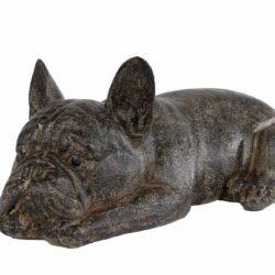 Sculptuur " Bulldog '' bruin