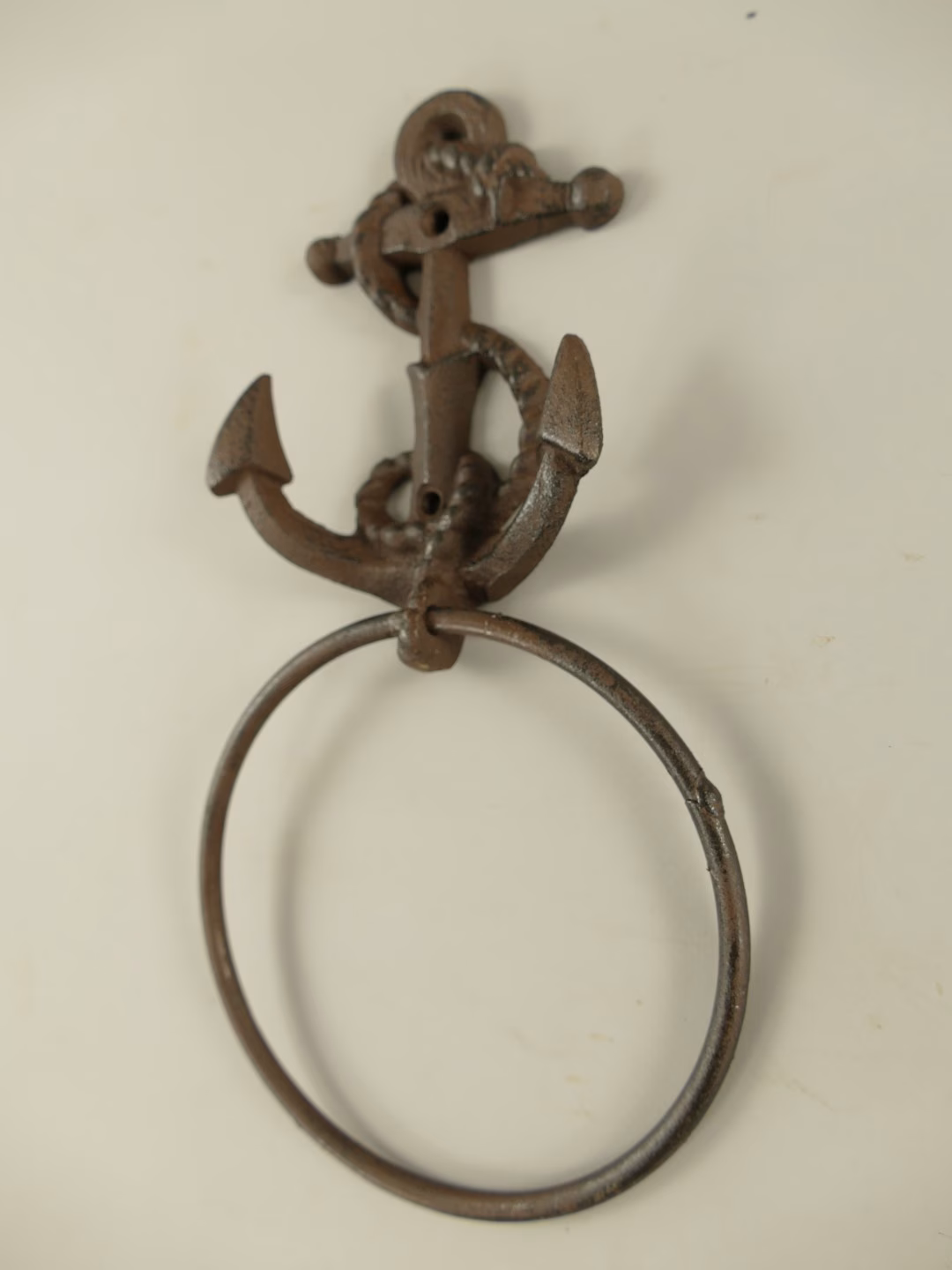 Handdoekring anker rustiek bruin 1 Handdoekbeugel anker rustiek bruin badkamer Helene Livingstyle badkkameraccesoires