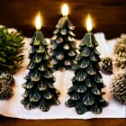 Kerstboom kaars wax ledverlichting
