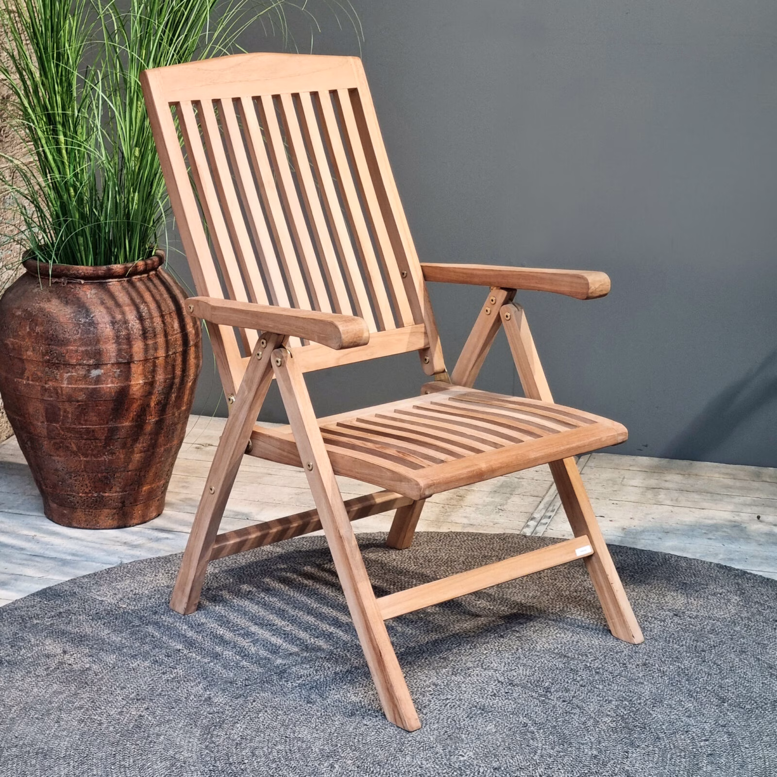 Recliner Teakwood verstelbare stoel 1 Recliner Teakwood verstelbare stoel