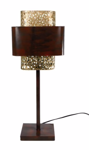 Tafellamp Lenn bruin/goud
