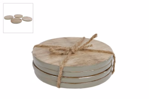Onderzetter Romee naturel/l.groen hout