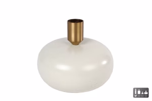 Kandelaar "Maya bol" L creme/goud