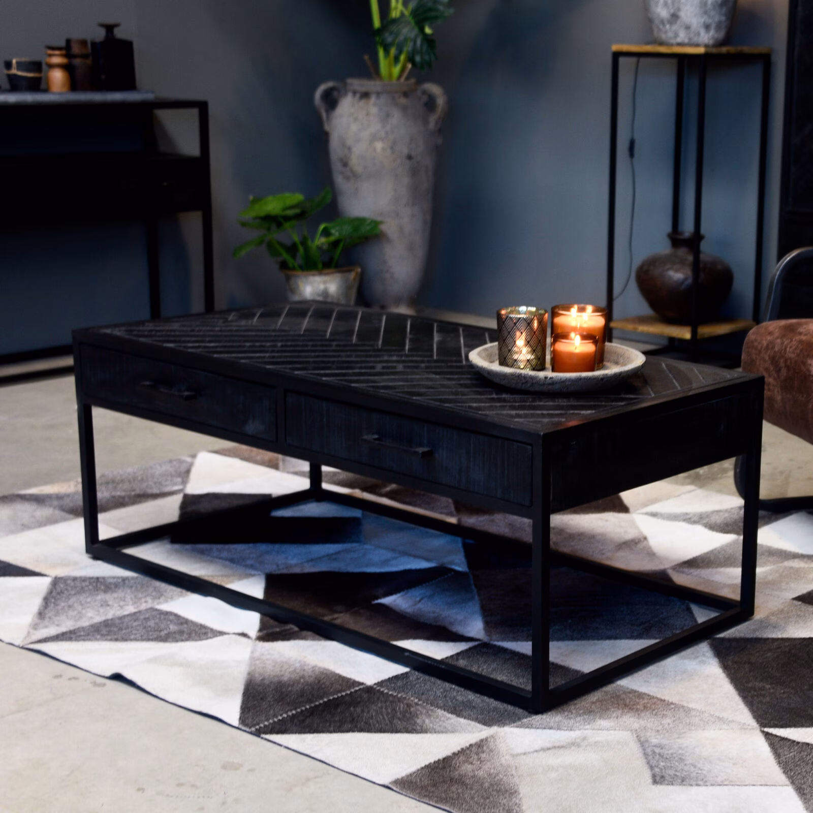 Jax-salontafel 2-lades zwart120 4 Jax salontafel 2-lades zwart 120