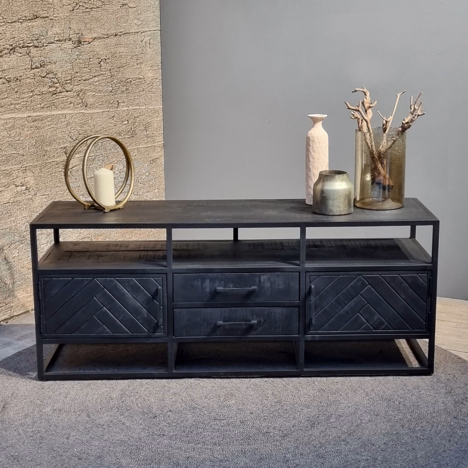 Jax TV-meubel zwart 150 1 Jax TV meubel zwart 150