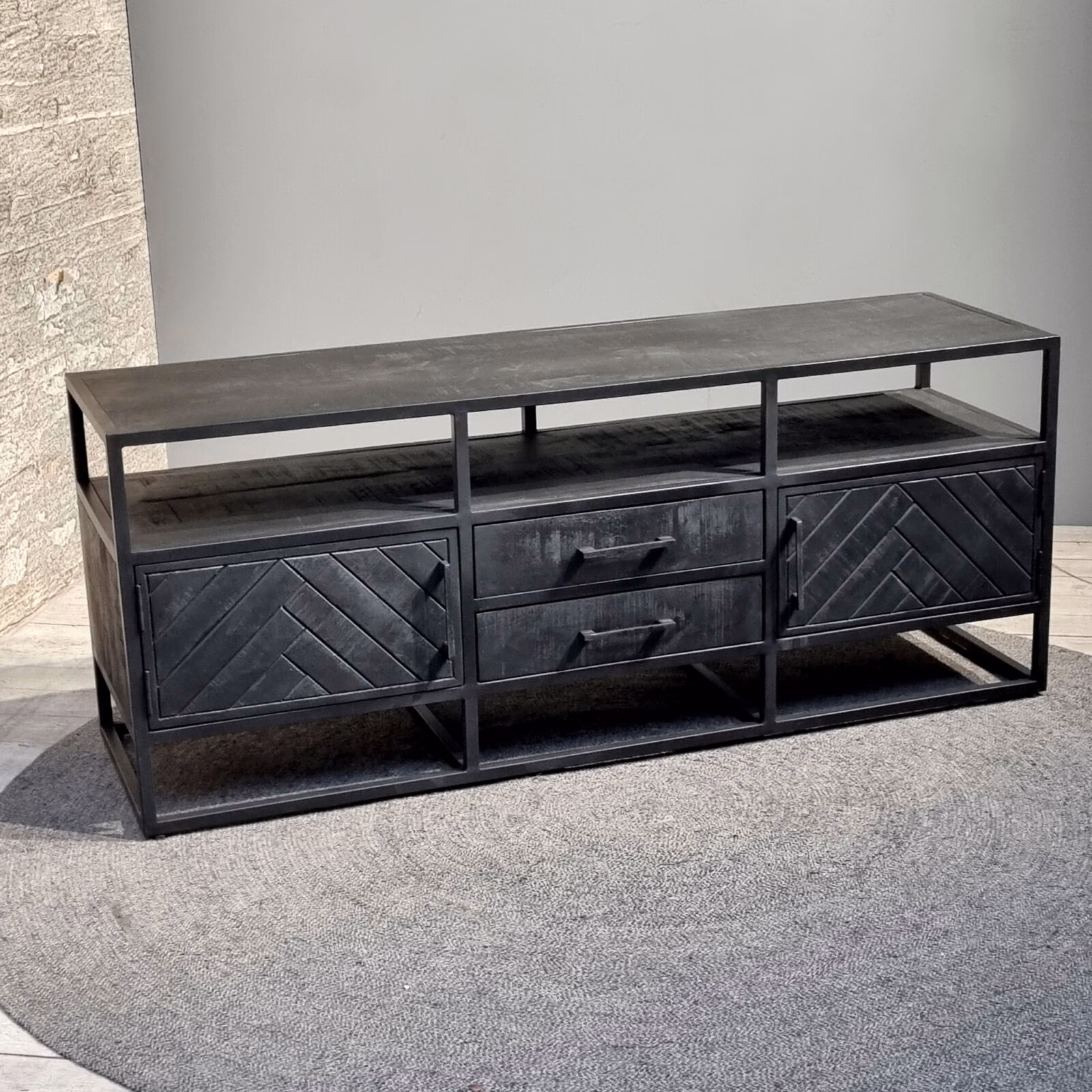 Jax TV-meubel zwart 150 2 Jax TV-meubel zwart 150 - Afbeelding 2