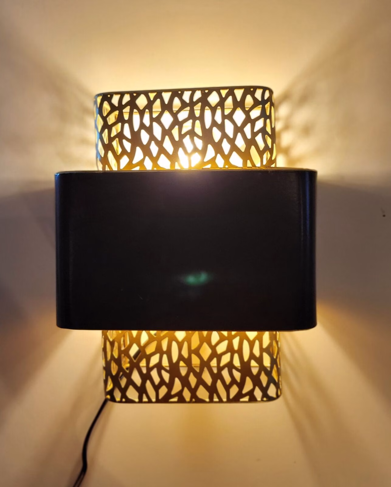 Wandlamp Lenn bruin/goud 2 Wandlamp Lenn bruin/goud - Afbeelding 2