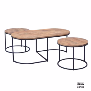 Ovale salontafel set van 3