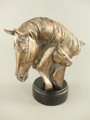 Paardenhoofd polystone bronskleur