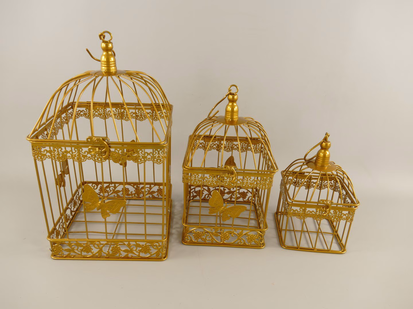 Vogelkooi set goud vierkant 1 Vogelkooi set goud vierkant