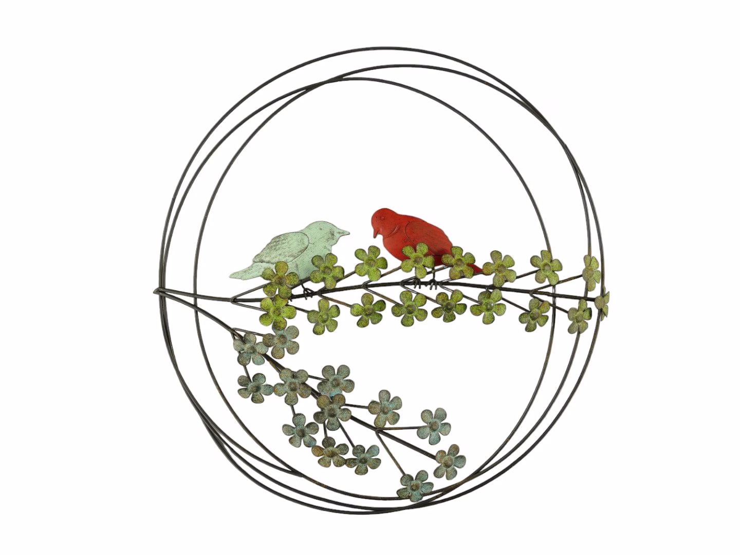 Wandornament vogels met bloemen 1 Wandornament vogels met bloemen