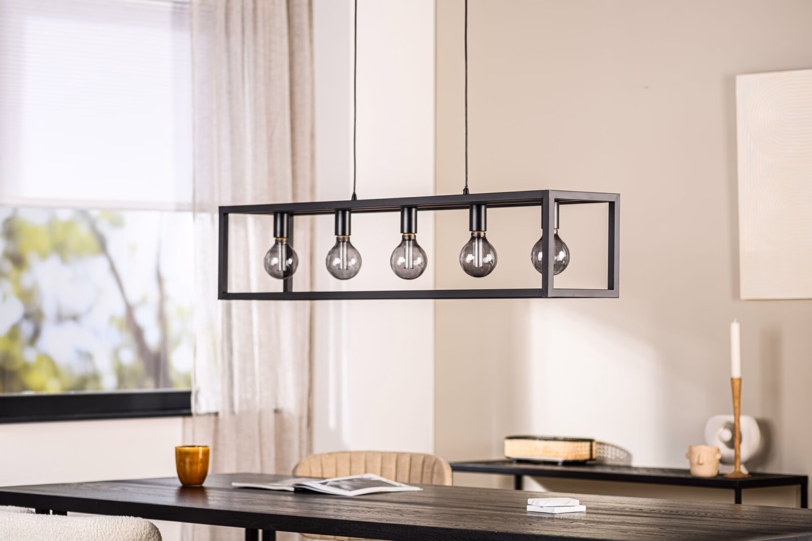 Hanglamp, 5-lichts, H340 zwart 1 Hanglamp, 5-lichts, H340 zwart