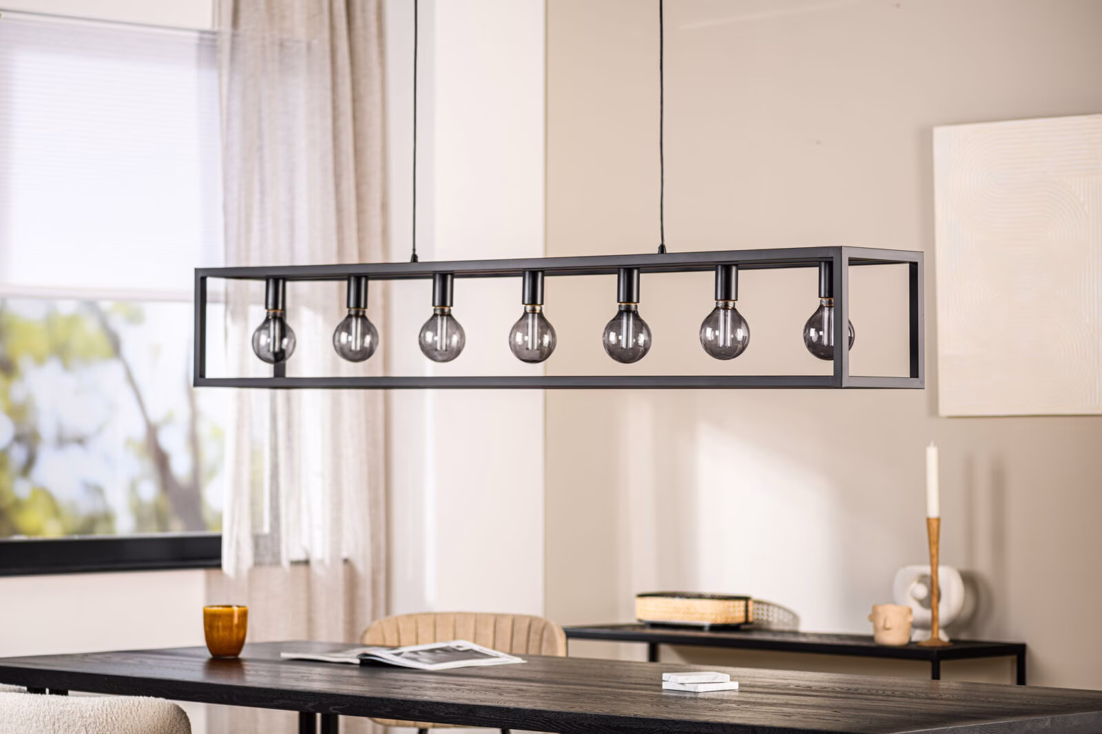 Hanglamp, 7-lichts, H340 zwart 1 Hanglamp, 7-lichts, H340 zwart