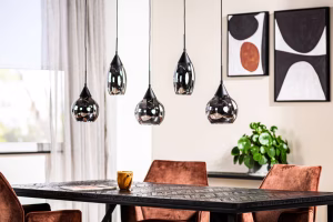 Hanglamp, 5-lichts smoke glas