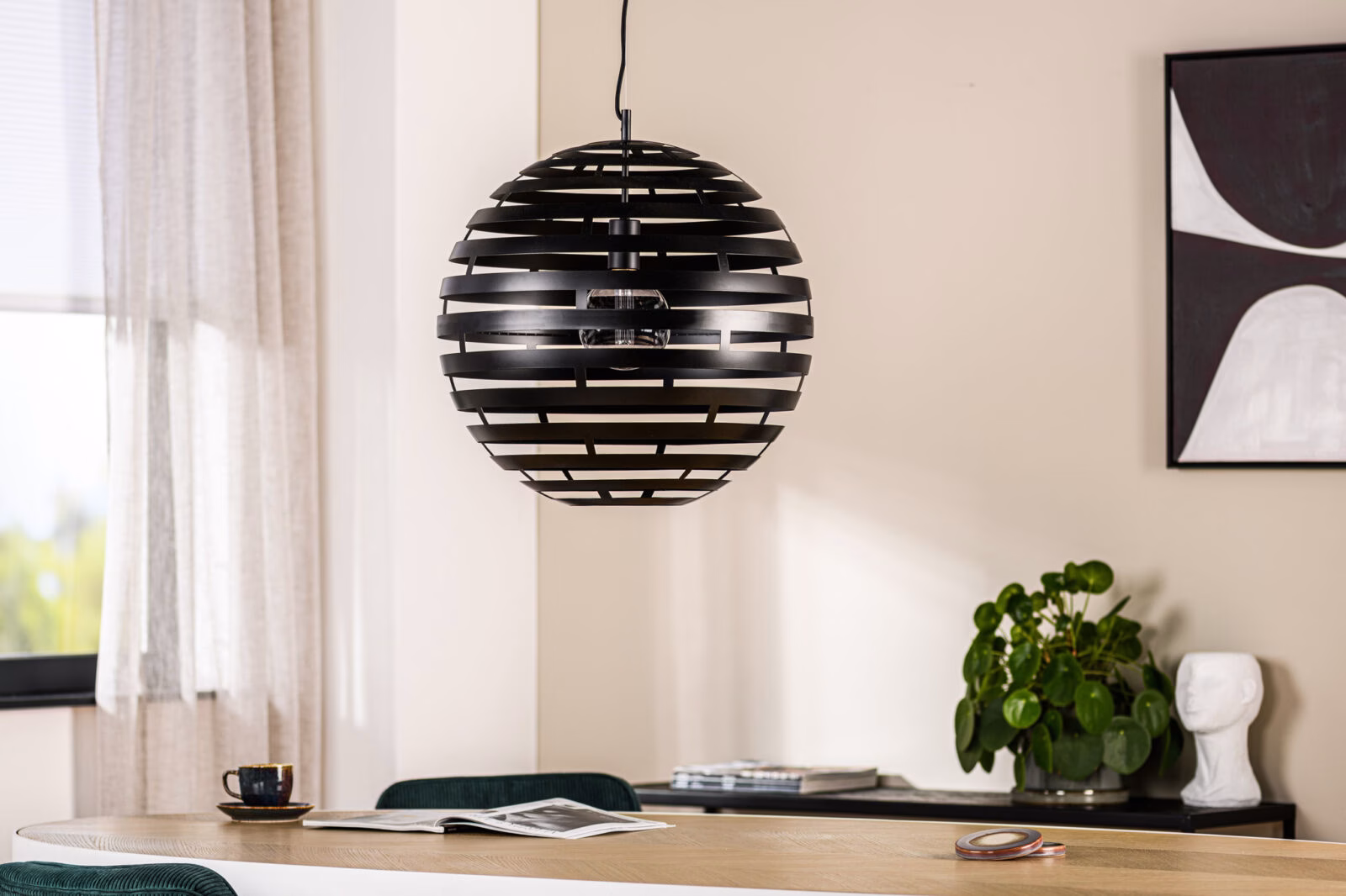 Hanglamp, 50 cm, H340 zwart 1 Hanglamp, 50 cm, H340 zwart