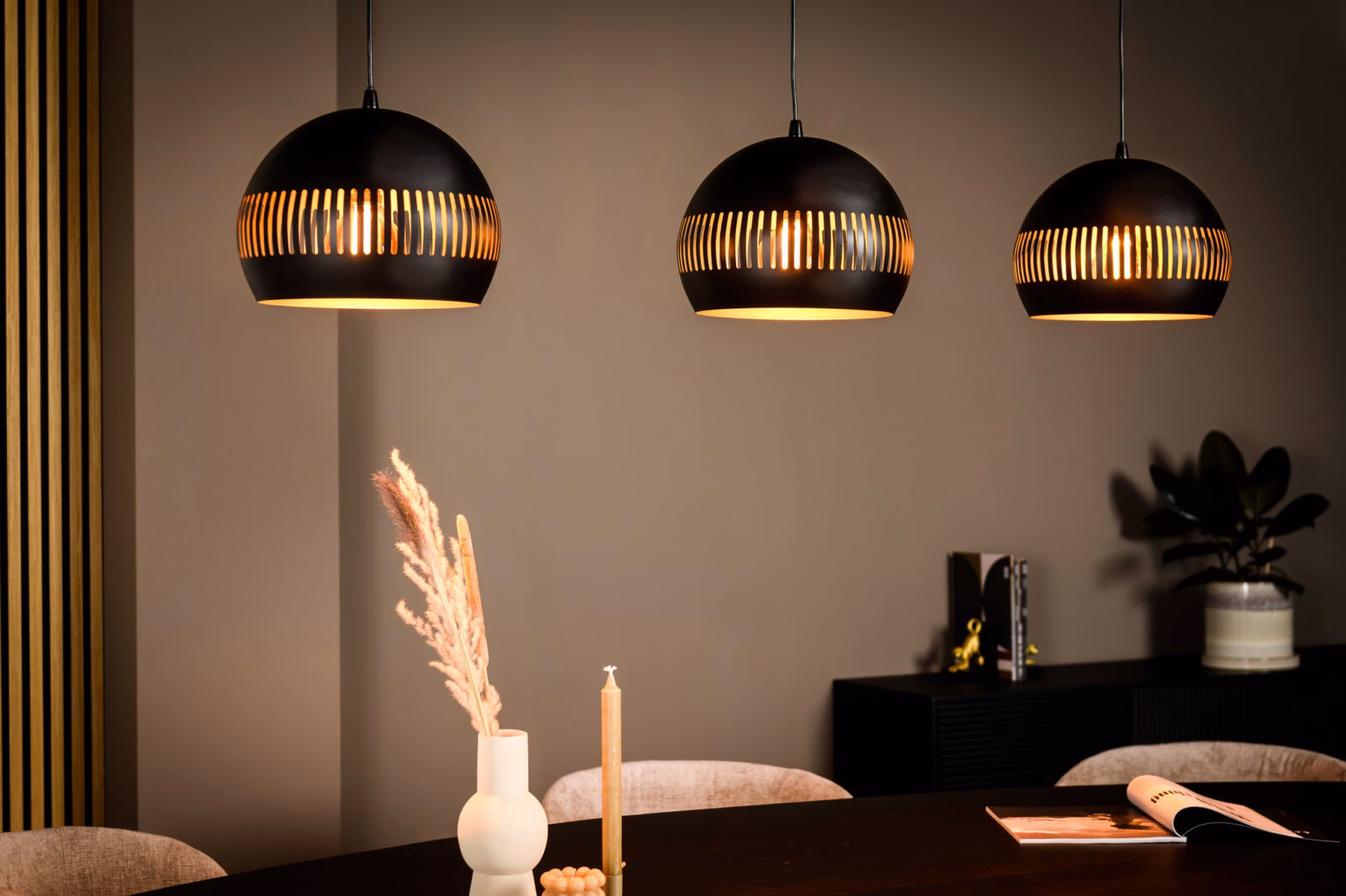 Hanglamp, 3-lichts, H340 zwart 1 Hanglamp, 3-lichts, H340 zwart