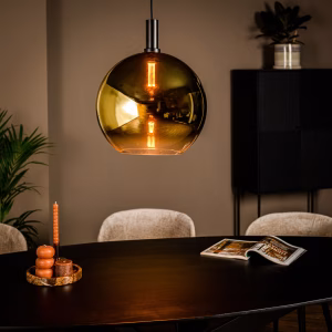 Glazen hanglamp 40 goud