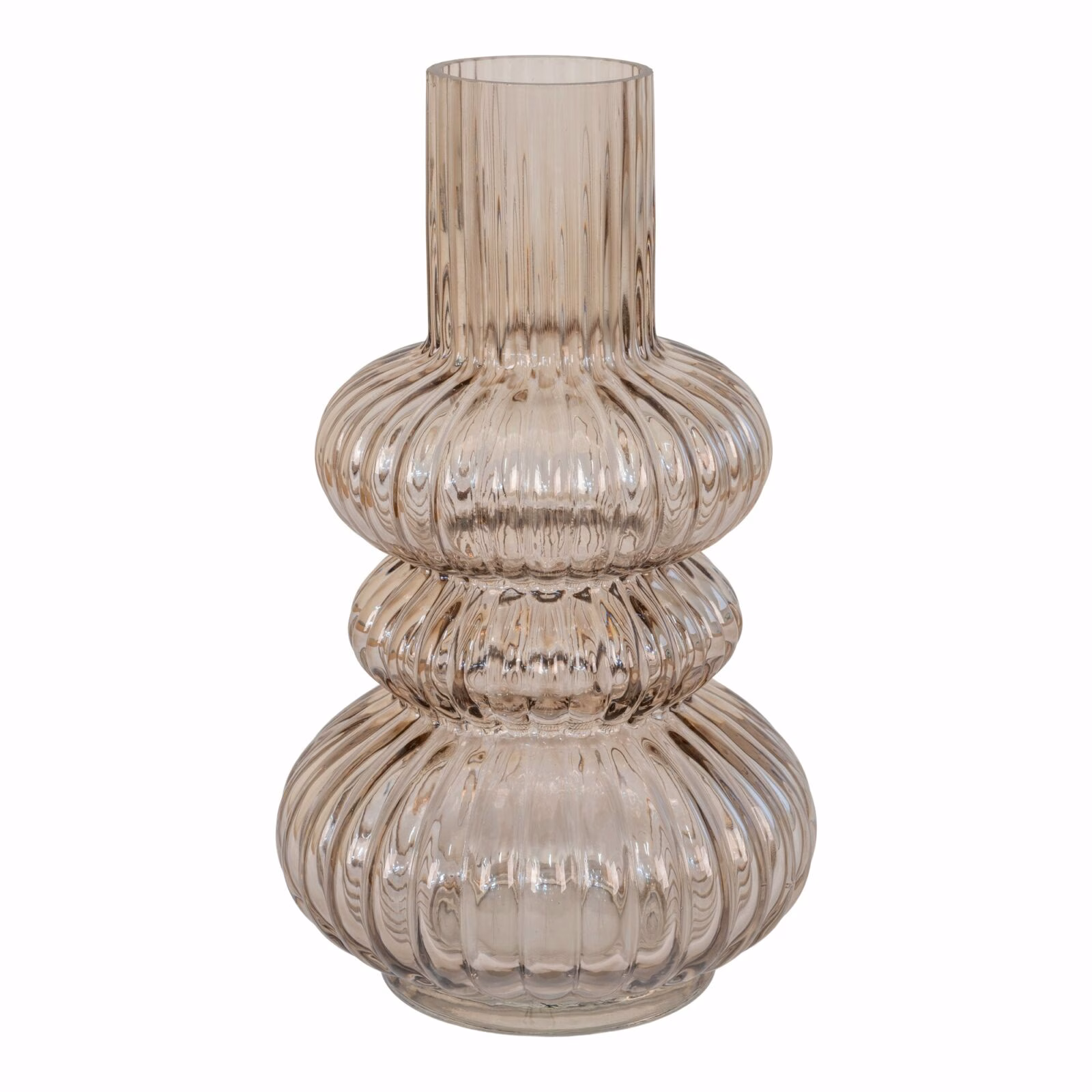 Vaas mondgeblazen glas, gerookt, 25 cm 1 Vaas mondgeblazen glas, gerookt, 25 cm