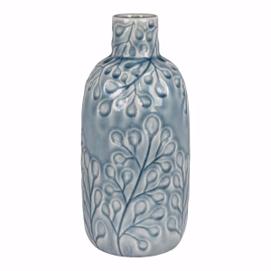 Blauw vaas keramiek, met patroon,12x26