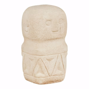 Totem tac beeldje cement, beige, 5,5x5,5x10 cm
