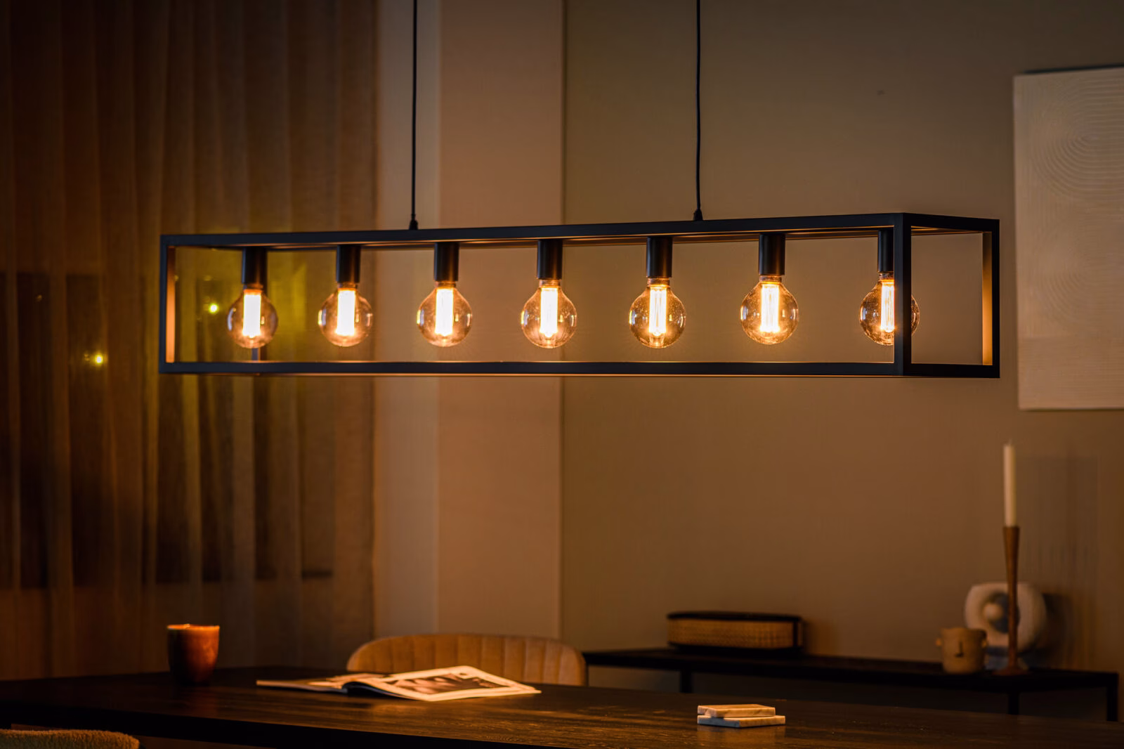 Hanglamp, 7-lichts, H340 zwart 2 Hanglamp, 7-lichts, H340 zwart - Afbeelding 2