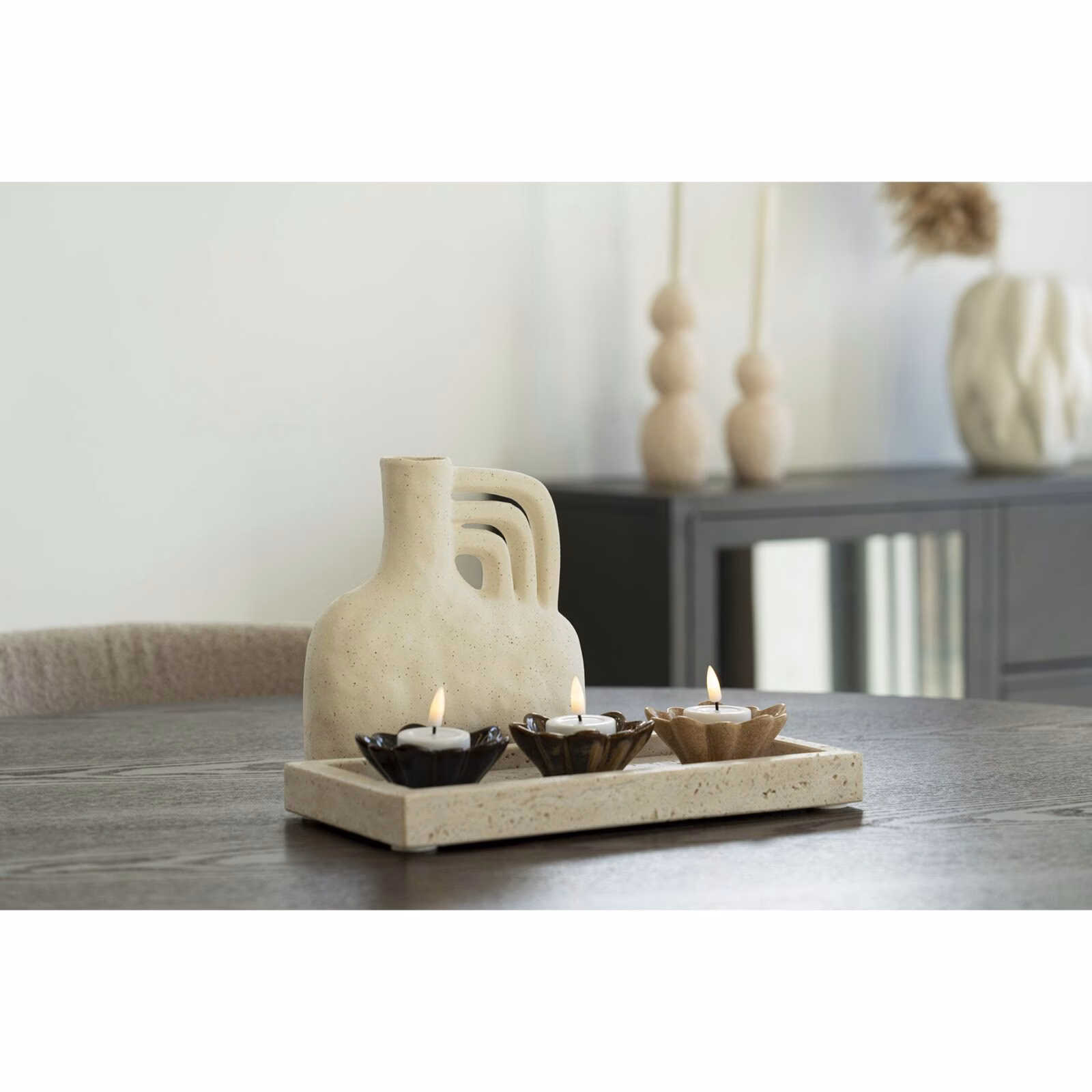 Scandanavische vaas, keramiek, beige 2 Scandanavische vaas, keramiek, beige - Afbeelding 2