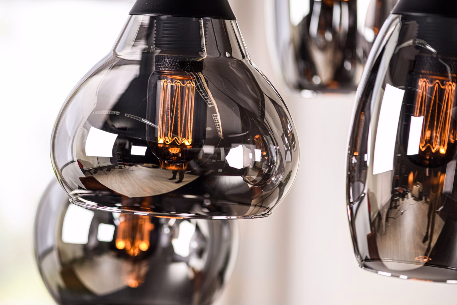 Hanglamp, 6-lichts, H340 smoke glas 3 Hanglamp, 6-lichts, H340 smoke glas - Afbeelding 3
