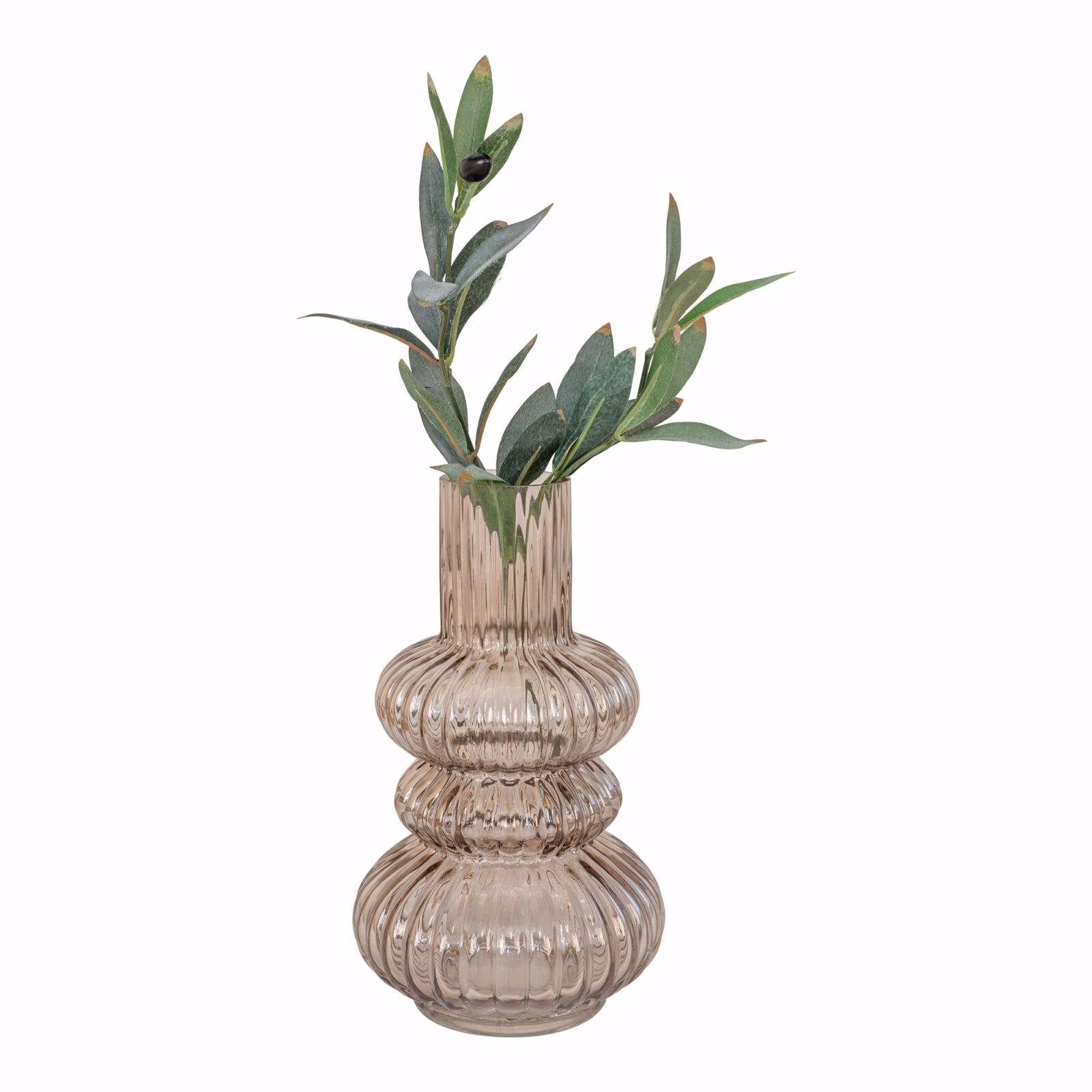Vaas mondgeblazen glas, gerookt, 25 cm 3 Vaas mondgeblazen glas, gerookt, 25 cm - Afbeelding 3