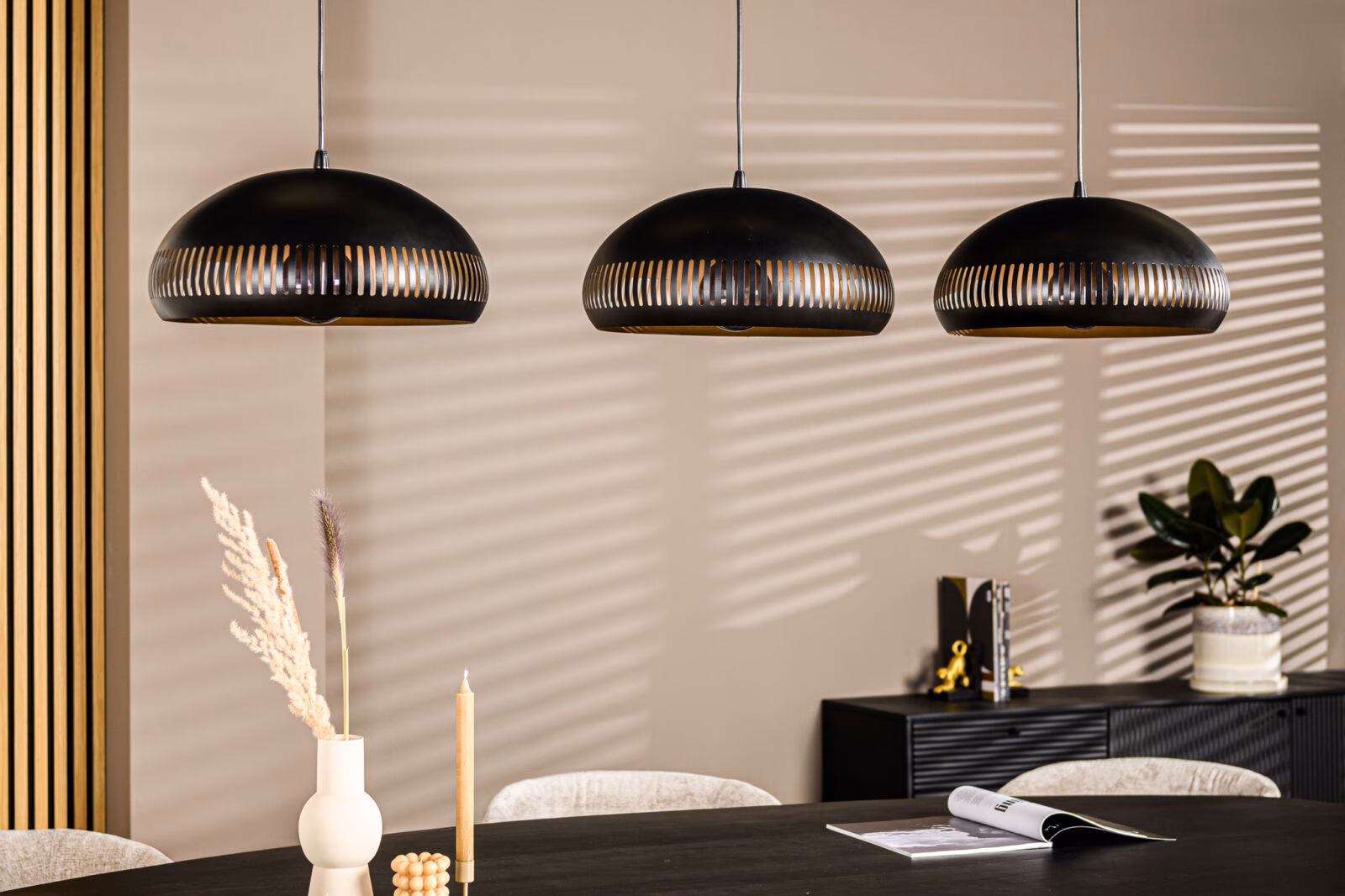 Hanglamp, 3-lichts, H340 zwart 4 Hanglamp, 3-lichts, H340 zwart - Afbeelding 4