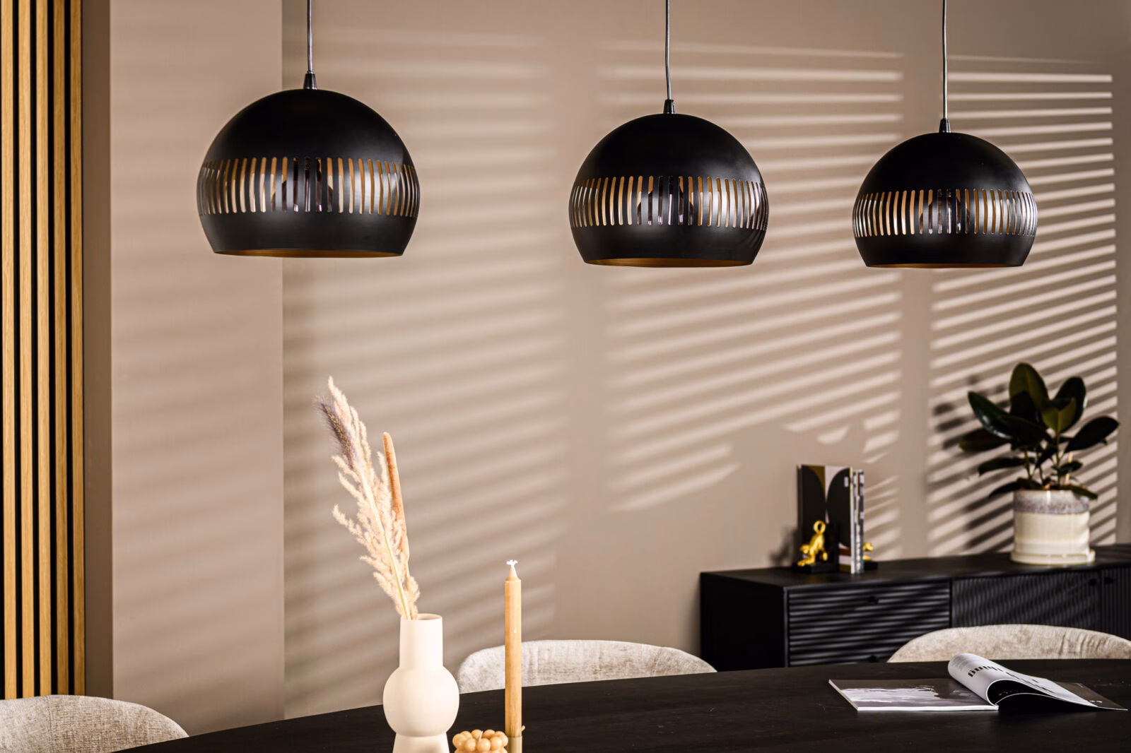 Hanglamp, 3-lichts, H340 zwart 4 Hanglamp, 3-lichts, H340 zwart - Afbeelding 4